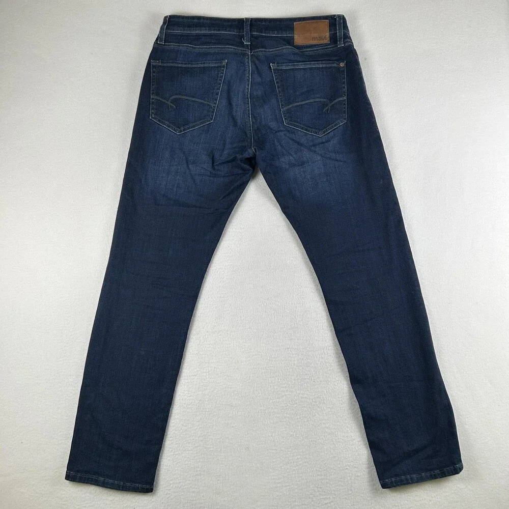 Mavi Marcus Jeans Mens 32x30 Medium Wash Blue Slim Straight Fit Stretch Denim